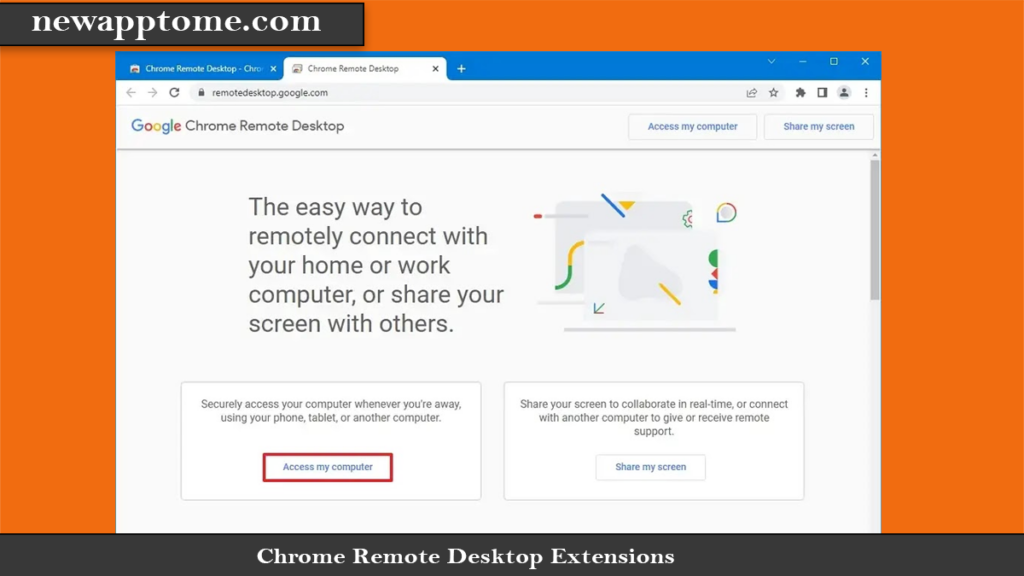 Chrome Remote Desktop Extensions Click Access my computer.