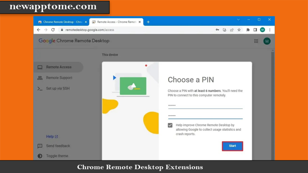 Chrome Remote Desktop Extensions enter pin