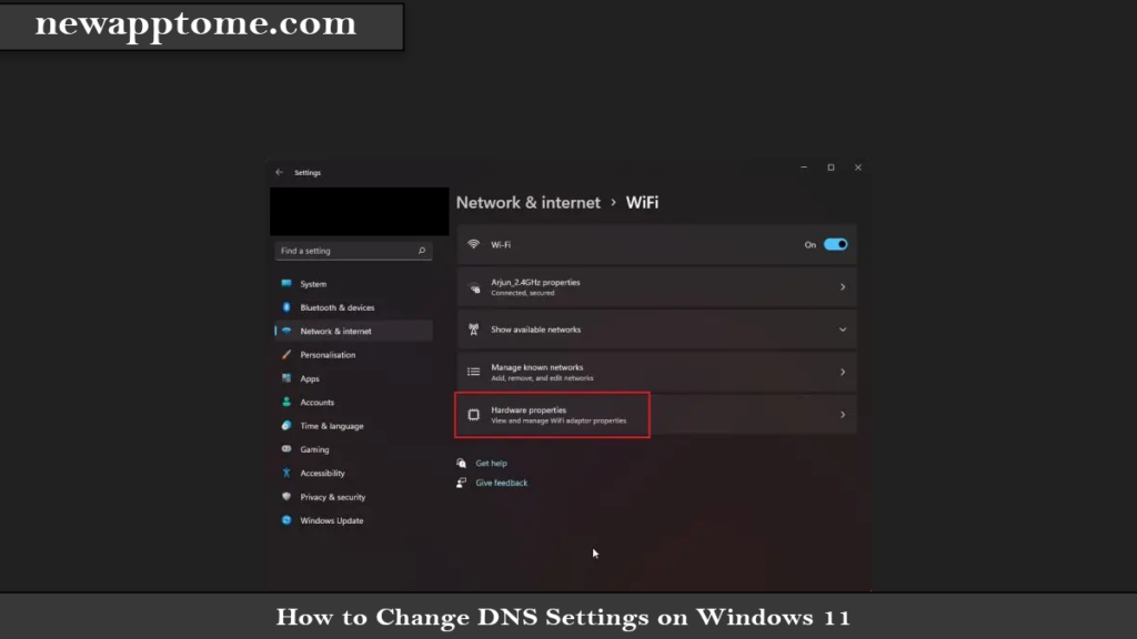 How to Change DNS Settings on Windows 11 Click Hardware Properties