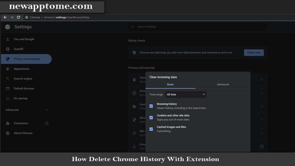 Chrome delete history shortcut 
