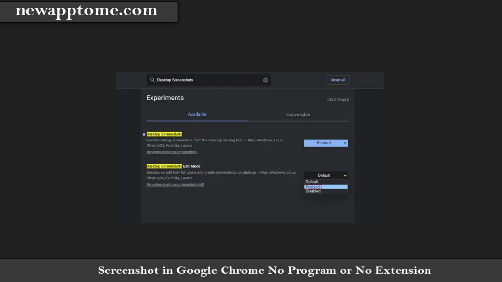 Enable Screenshot Editor in Google Chrome