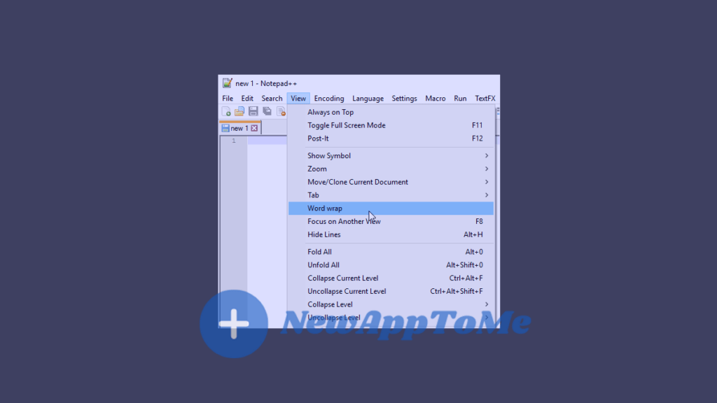 How to use word wrap in notepad++?