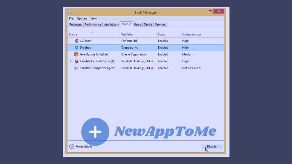 Startup Items in Task Manager