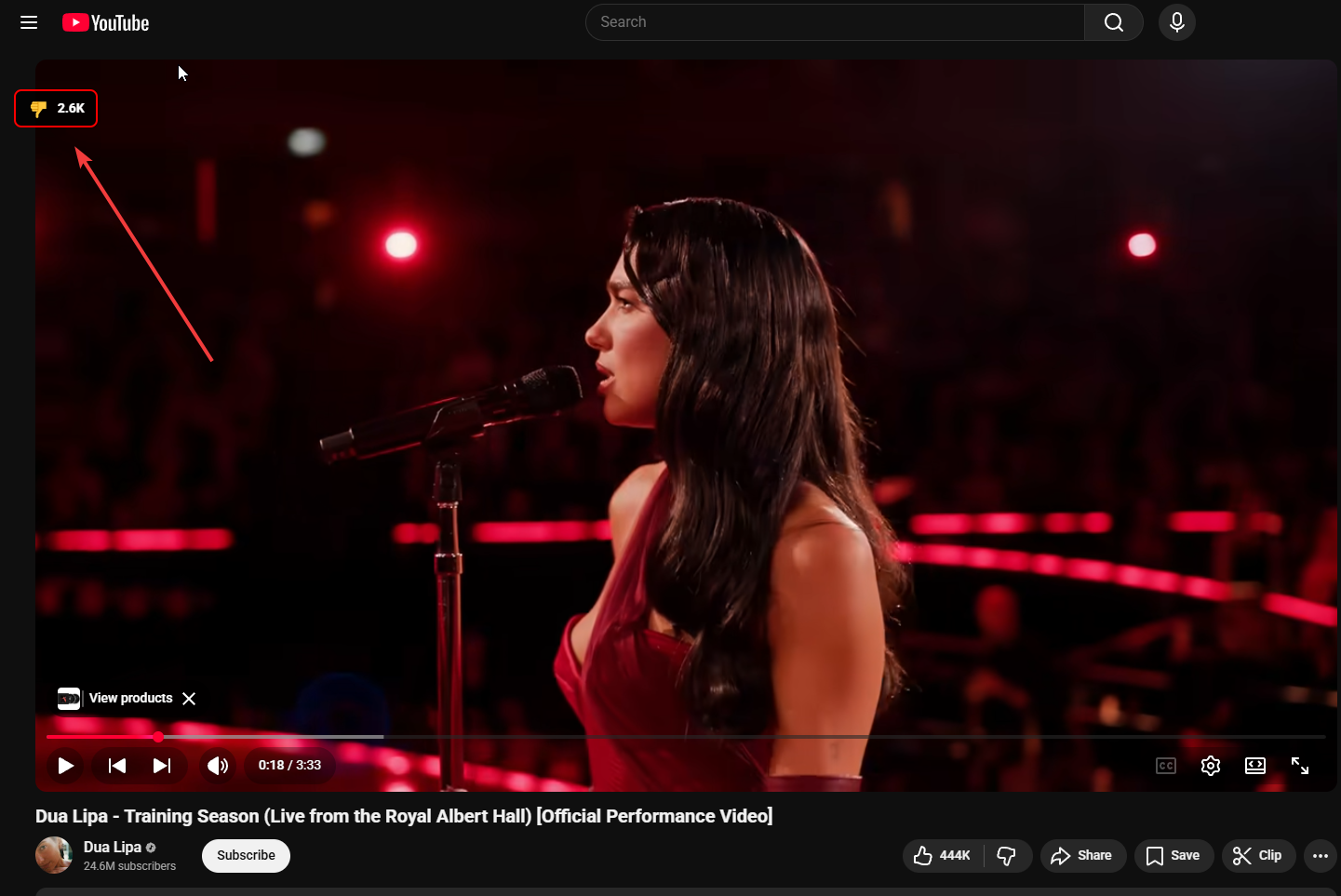 Before and after view demonstrating how to see YouTube dislike count on a video player.