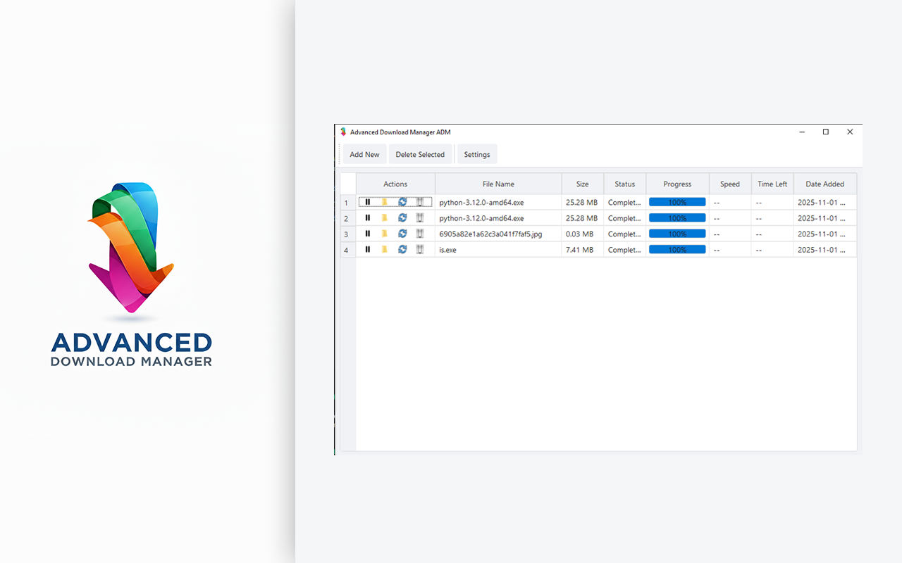 Advanced Download Manager Screen
